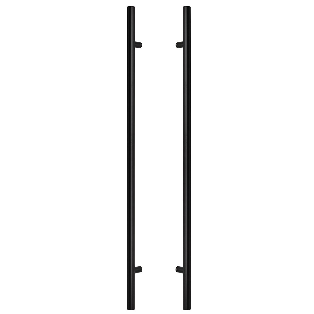 Sure-Loc 48" Centers Back to Back Round Long Door Pull in Flat Black