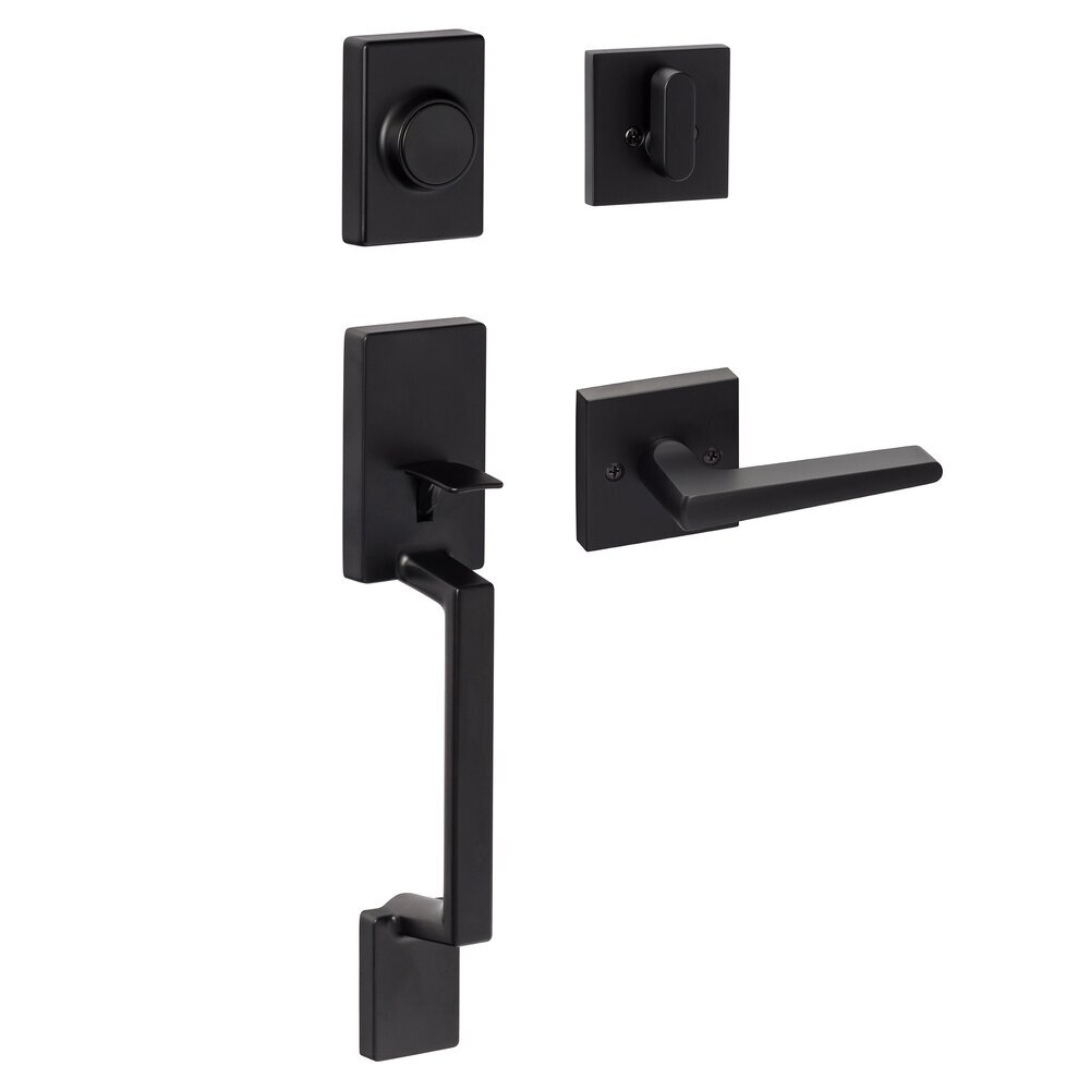 Sure-Loc Stockholm Dummy Handleset with Basel Lever and Square Trim in Flat Black