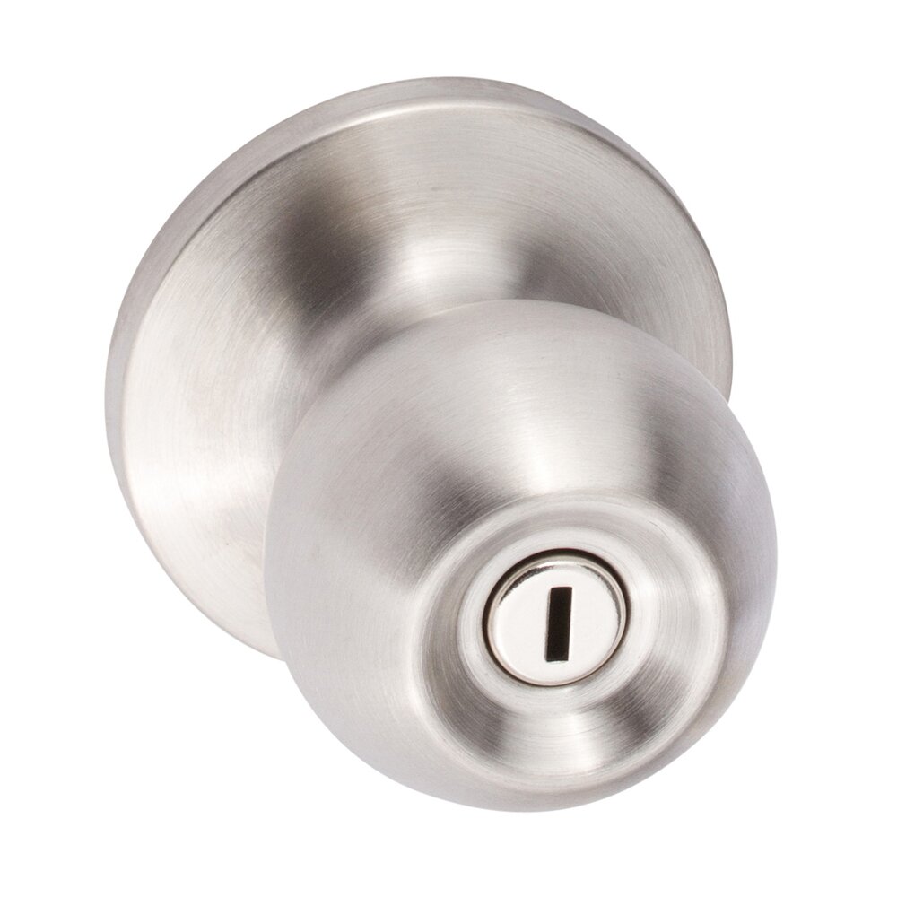 Sure-Loc Tahoe Privacy Door Knob with Round Rosette in Satin Stainless