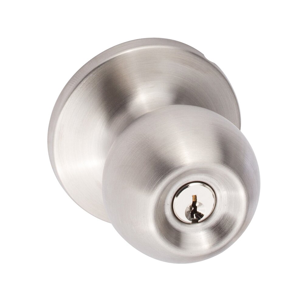 Sure-Loc Tahoe Keyed Door Knob with Round Rosette in Satin Stainless