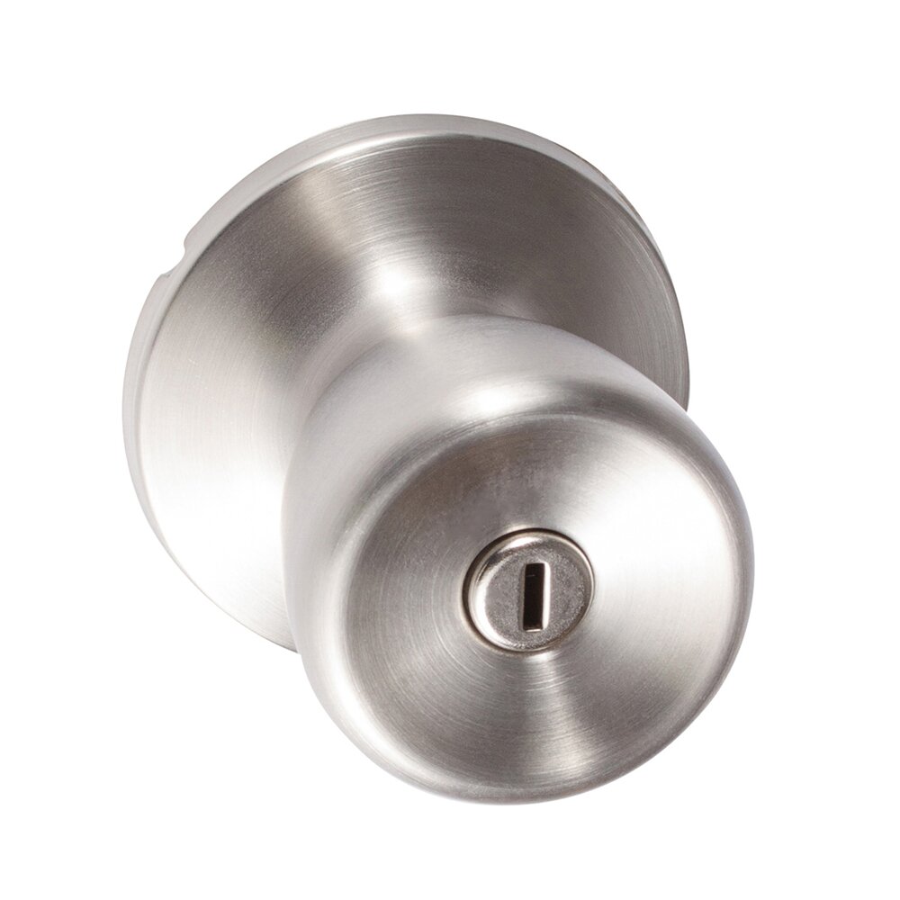 Sure-Loc Tulip Privacy Door Knob with Round Rosette in Satin Stainless