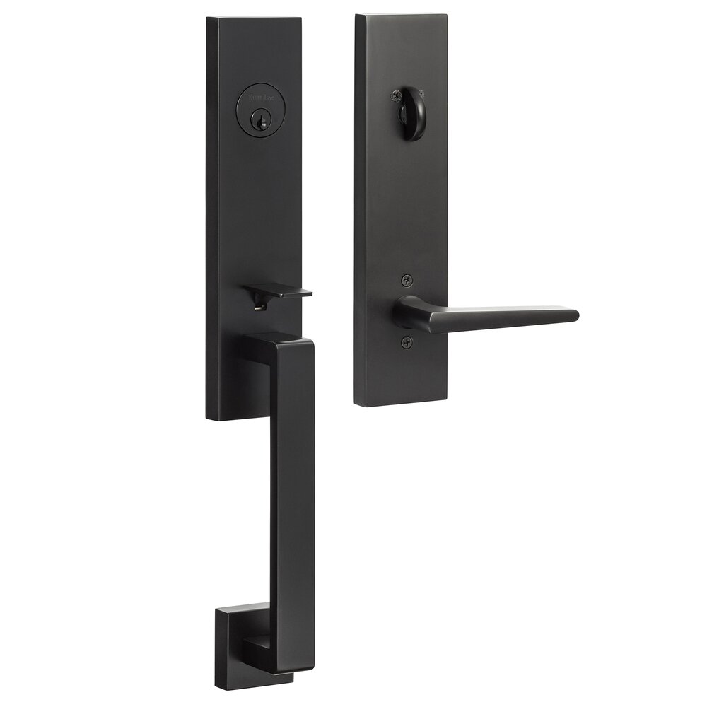 Sure-Loc Turin Handleset with Basel Trim in Flat Black