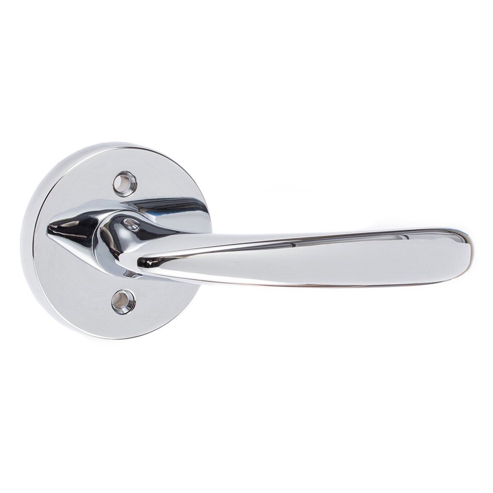 Sure-Loc Ridgecrest Modern Torino Single Dummy Door Lever with Round Rosette in Polished Chrome