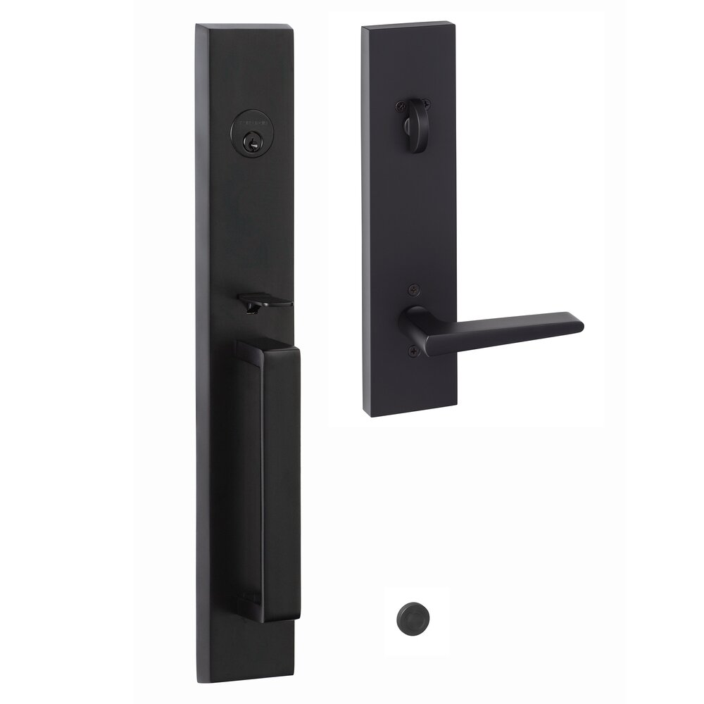 Sure-Loc Vail Handleset with Basel Trim in Flat Black