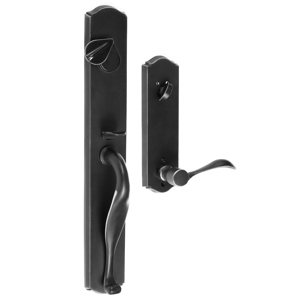 Sure-Loc Wasatch Dummy Handleset with Left Handed Sandstone lever in Flat Black
