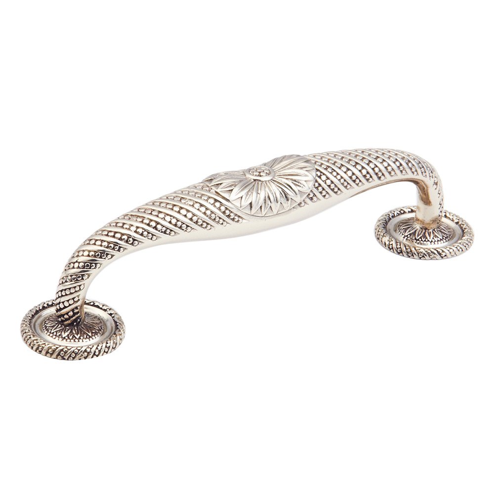 Schaub and Company Solid Brass flower Pull in White Brass