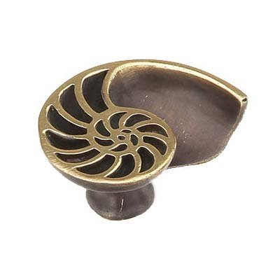 Schaub and Company Solid Brass Sea Shell Knob in Dark Bronze