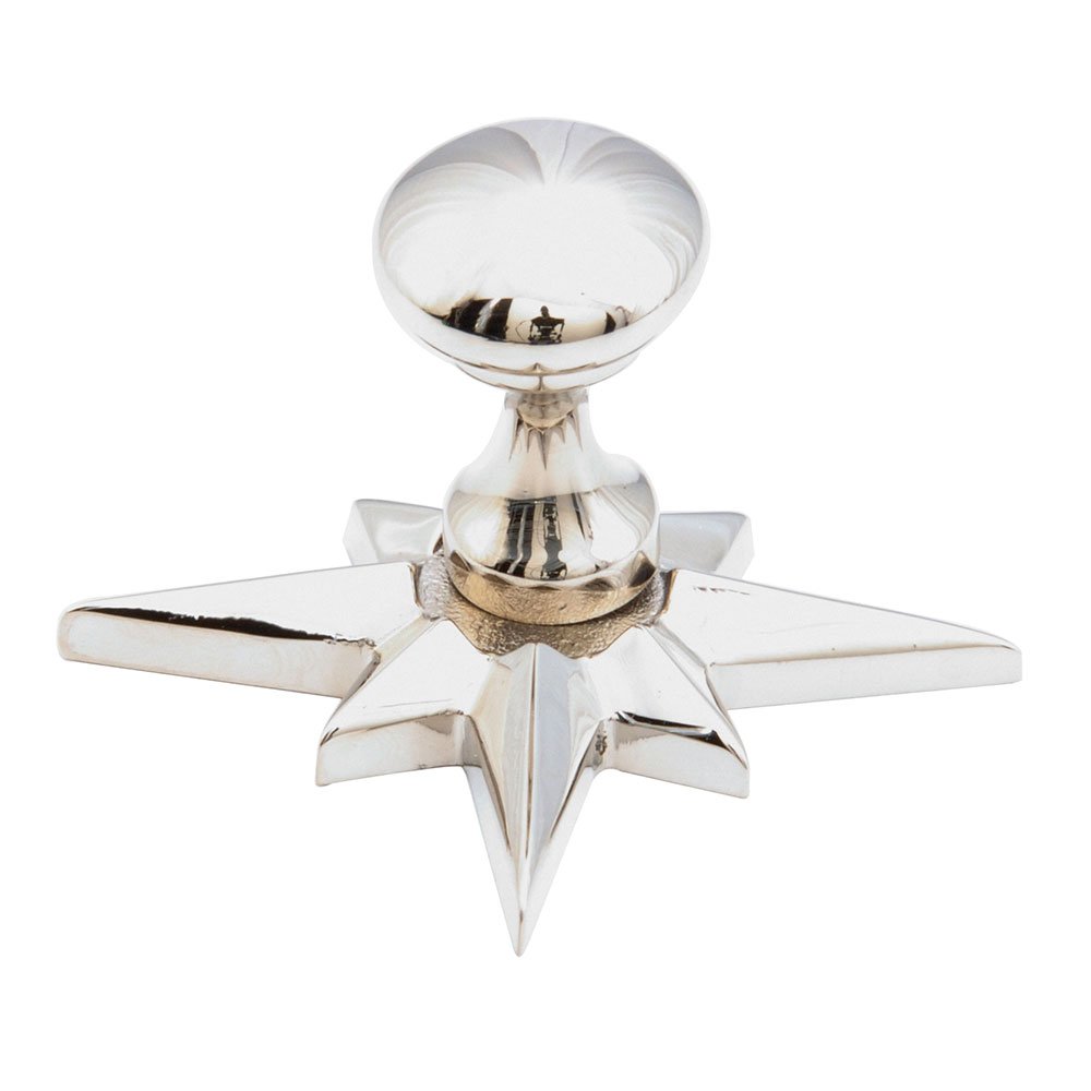 Schaub and Company 11/16" Diameter Solid Brass Knob with Star Backplate in Polished Nickel