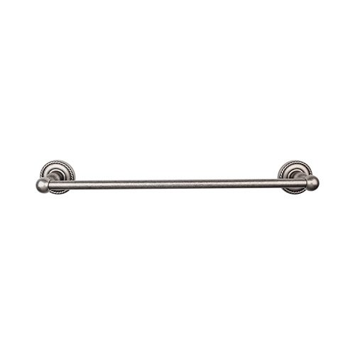 Top Knobs Edwardian Bath Towel Bar 30" Single - Rope Backplate in Antique Pewter