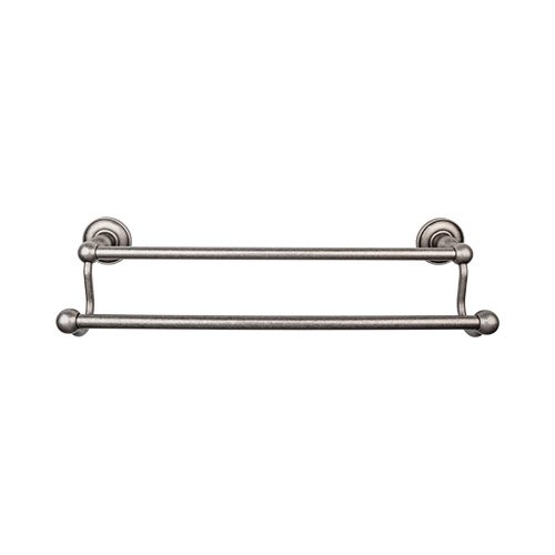 Top Knobs Edwardian Bath Towel Bar 30" Double - Plain Bplate in Antique Pewter