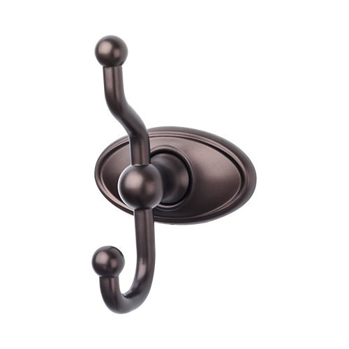 Top Knobs Edwardian Bath Double Hook Oval Backplate in Oil Rubbed Bronze