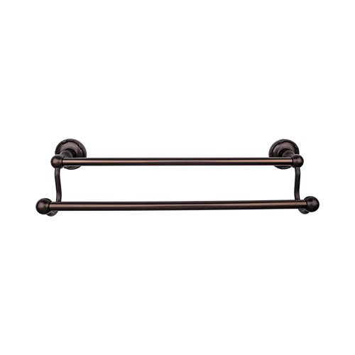 Top Knobs Edwardian Bath Towel Bar 18" Double - Ribbon Bplate in Oil Rubbed Bronze