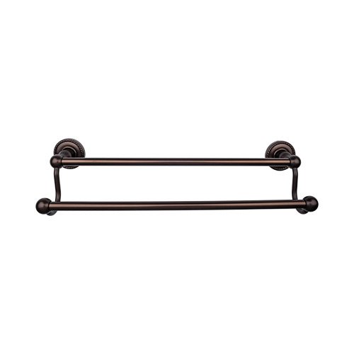 Top Knobs Edwardian Bath Towel Bar 18" Double - Rope Backplate in Oil Rubbed Bronze