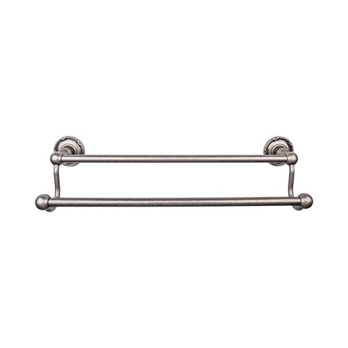 Top Knobs Edwardian Bath Towel Bar 24" Double - Ribbon Bplate in Antique Pewter