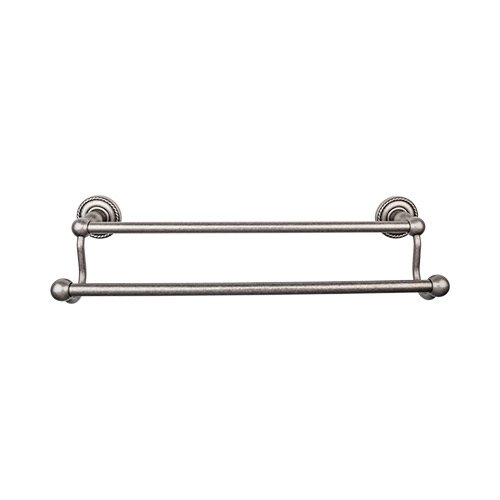 Top Knobs Edwardian Bath Towel Bar 24" Double - Rope Backplate in Antique Pewter