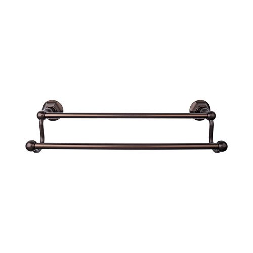Top Knobs Edwardian Bath Towel Bar 24" Double - Hex Backplate in Oil Rubbed Bronze