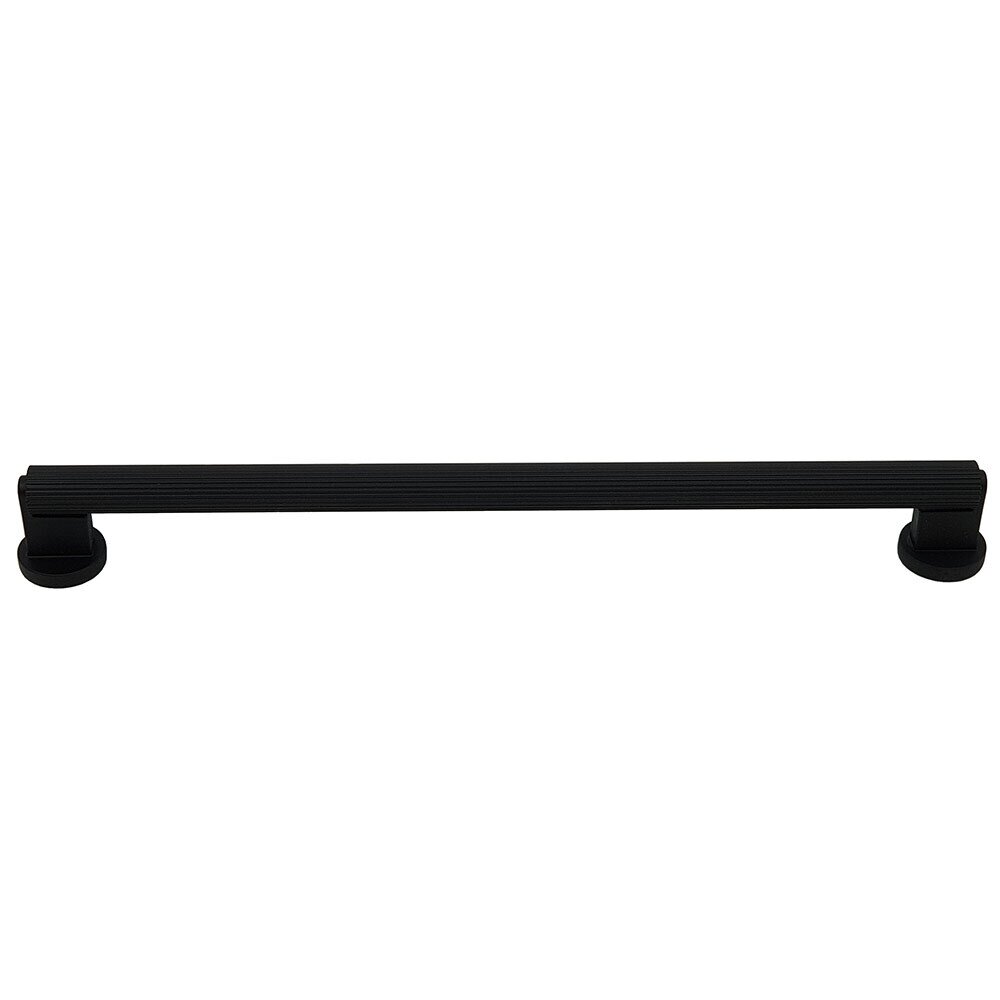 Topex West 10 1/16" Center Bar Pull in Matte Black with Black Straight Knurled Center