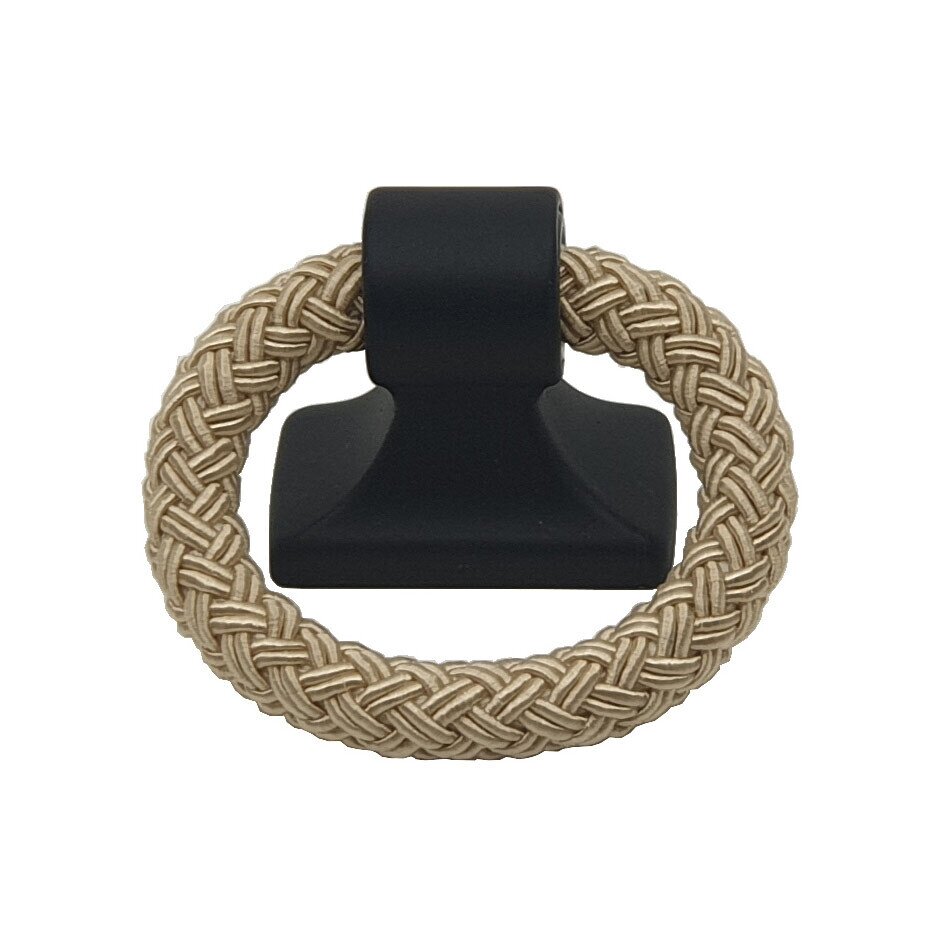 Topex Polo 1 1/4" Center Rope Ring Pull in Matte Black & Beige