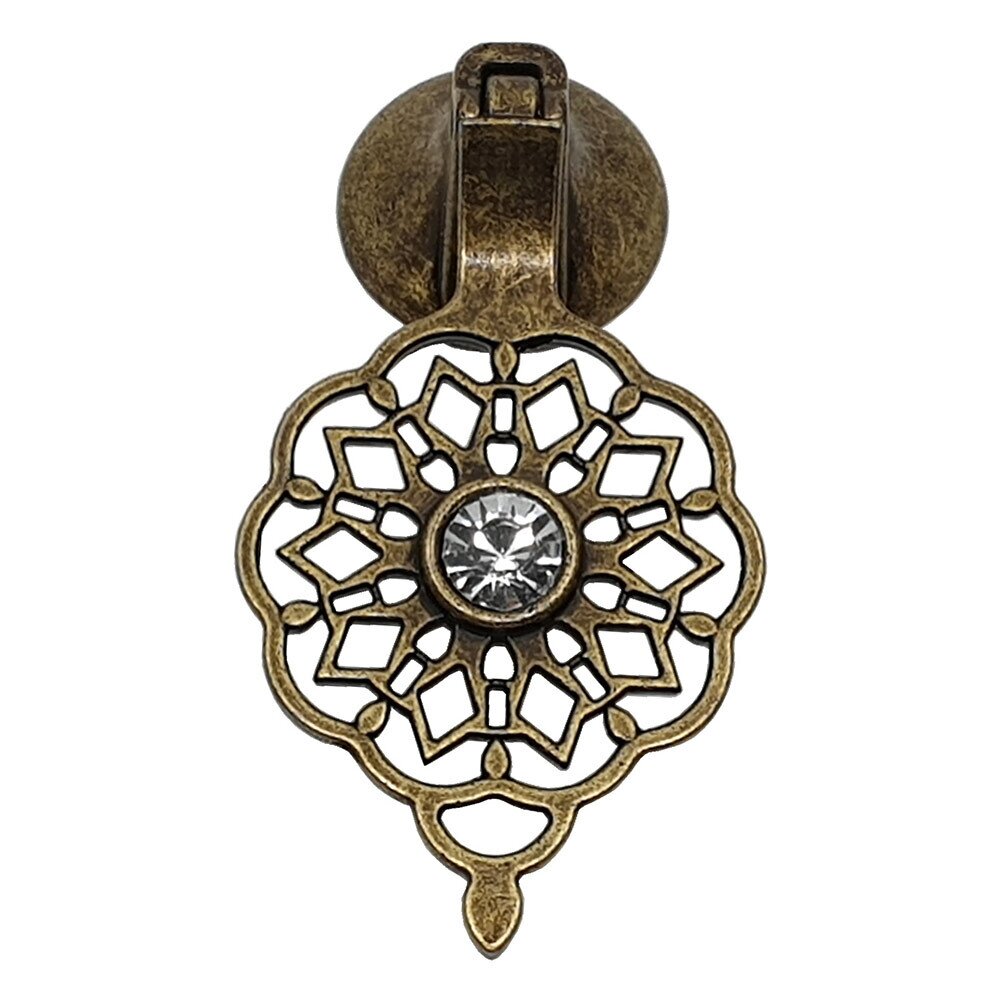 Topex OTTOMAN Pendant Pull W/ Crystal in Antique Bronze