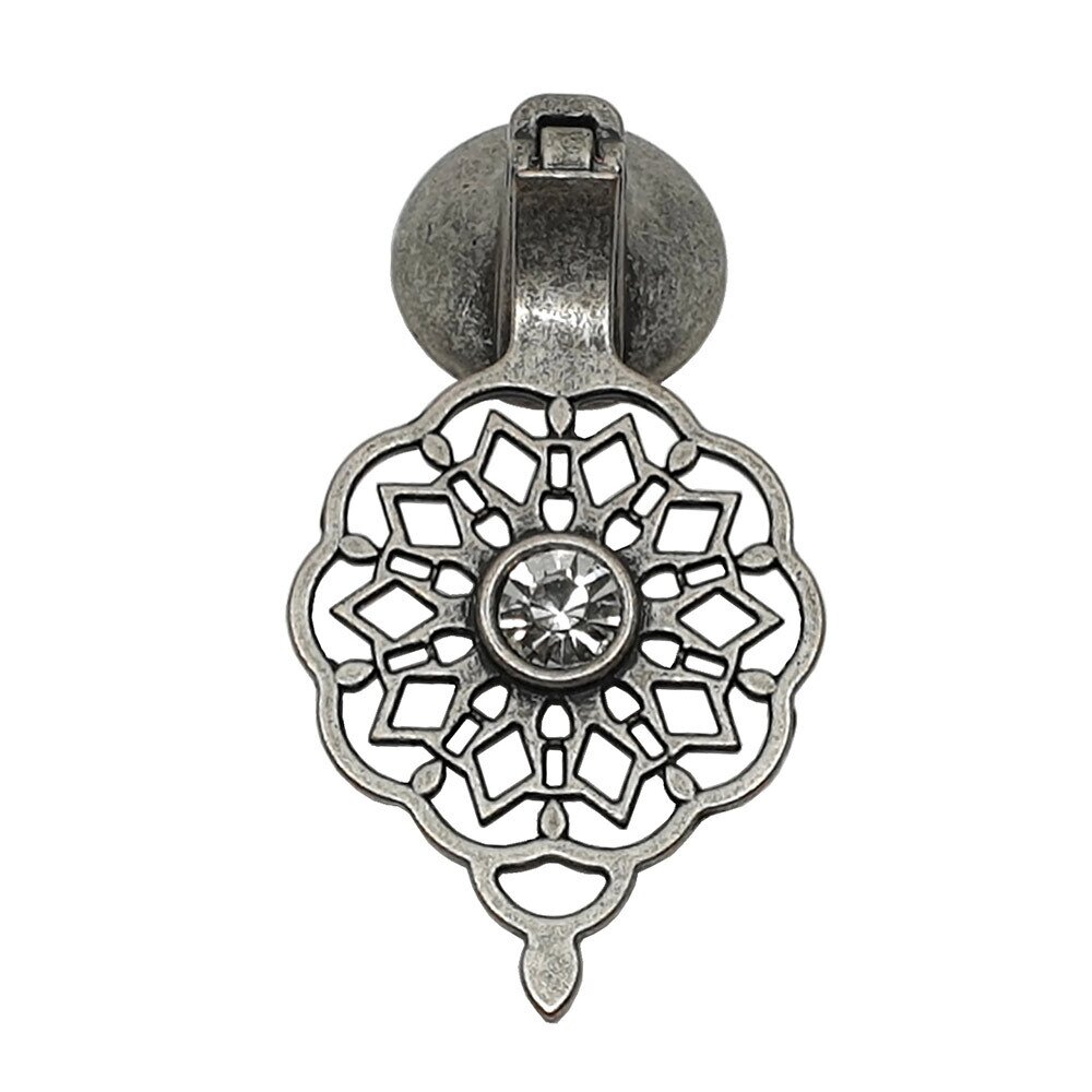 Topex OTTOMAN Pendant Pull W/ Crystal in Antique Silver