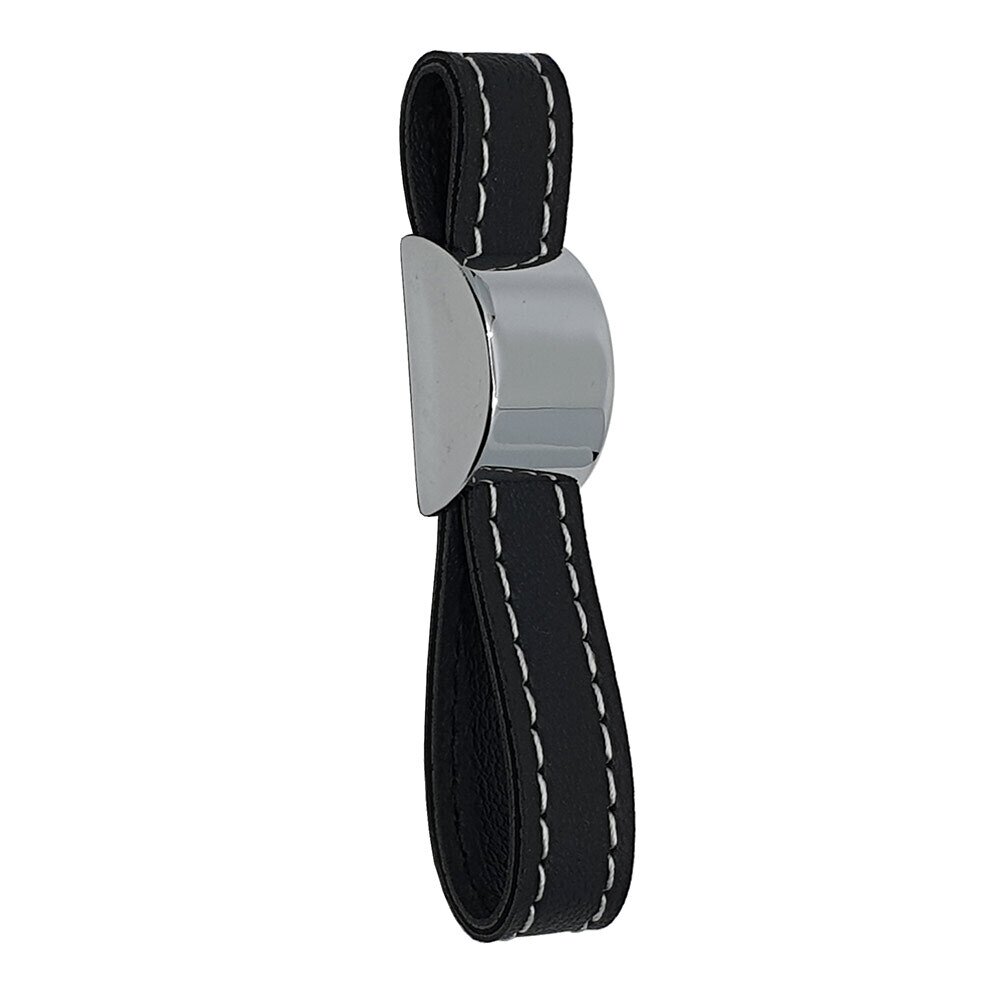 Topex LOUIS Leather Pull in Chrome & Black