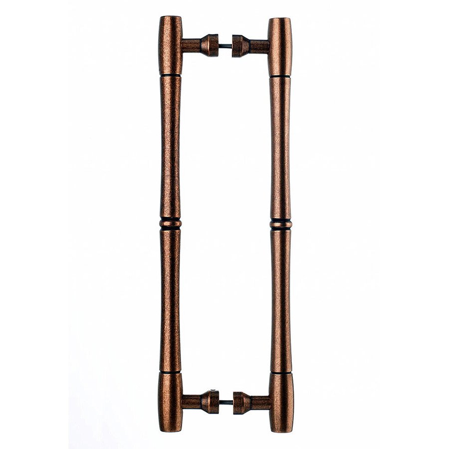 Top Knobs Oversized 12" Centers Back to Back Door Pull in Old English Copper 13 15/16" O/A
