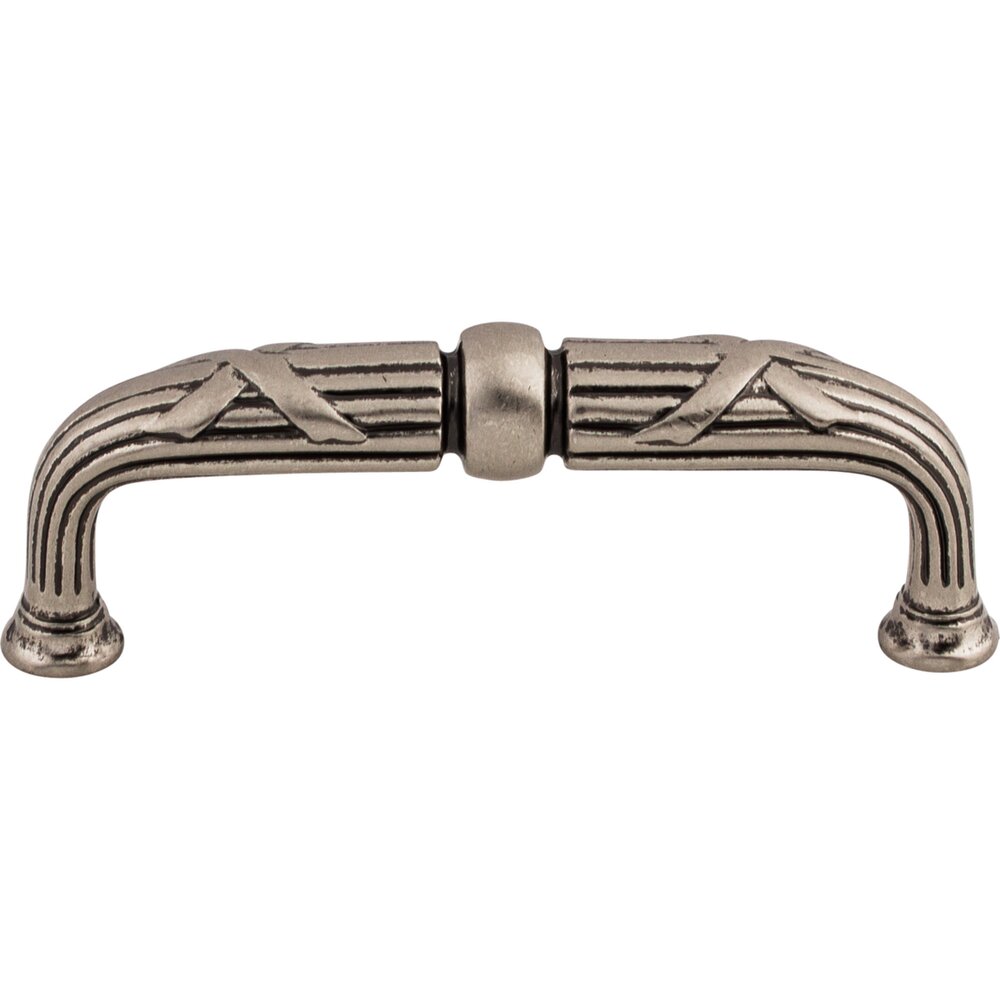 Top Knobs Ribbon & Reed 3 3/4" Centers Bar Pull in Pewter Antique