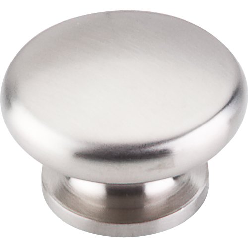 Top Knobs Flat Round 1 1/2" Diameter Mushroom Knob in Brushed Stainless Steel