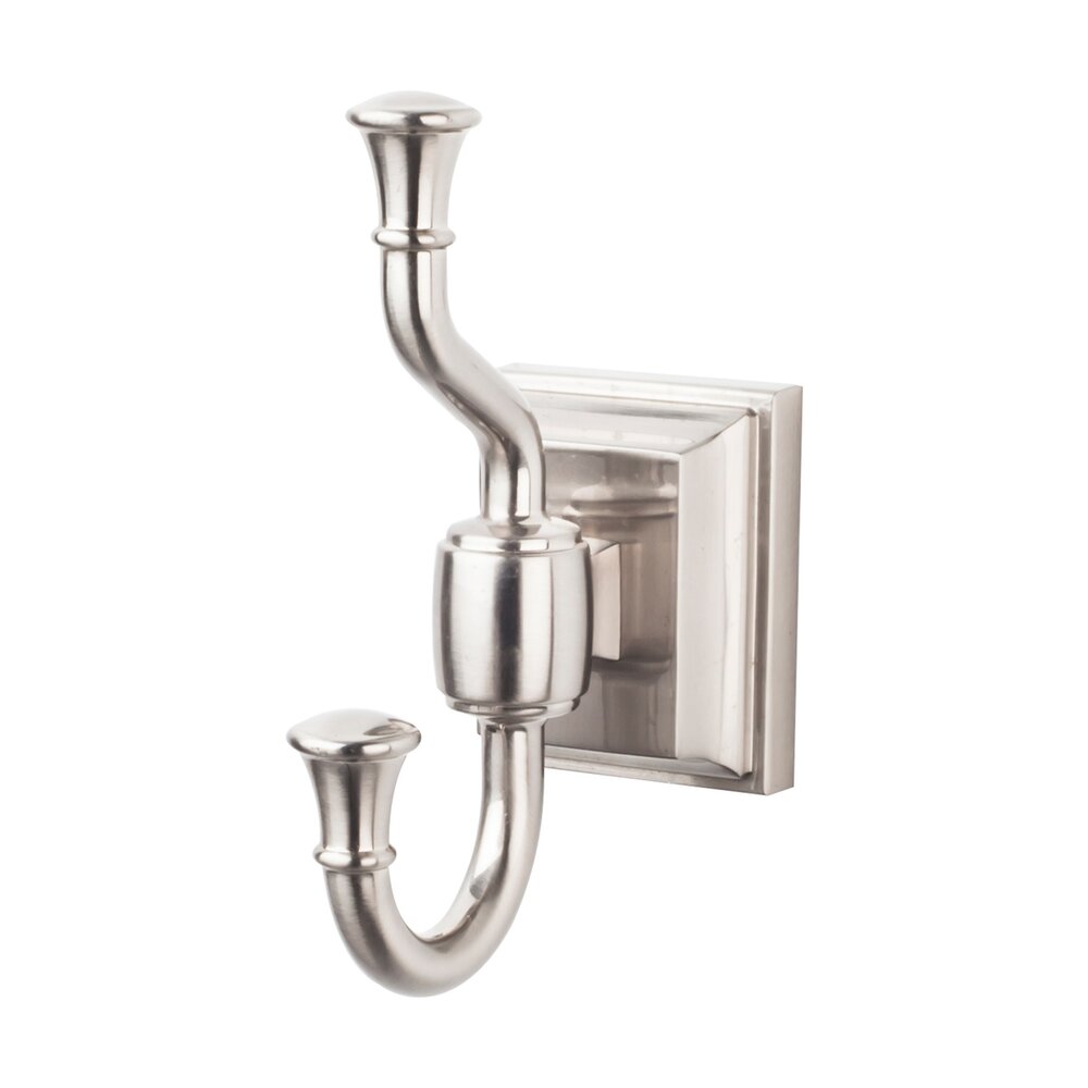 Top Knobs Stratton Bath Double Hook in Brushed Satin Nickel