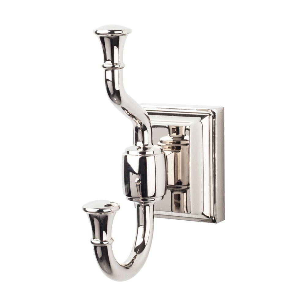 Top Knobs Stratton Bath Double Hook  in Polished Nickel