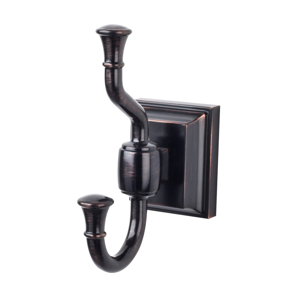 Top Knobs Stratton Bath Double Hook in Tuscan Bronze