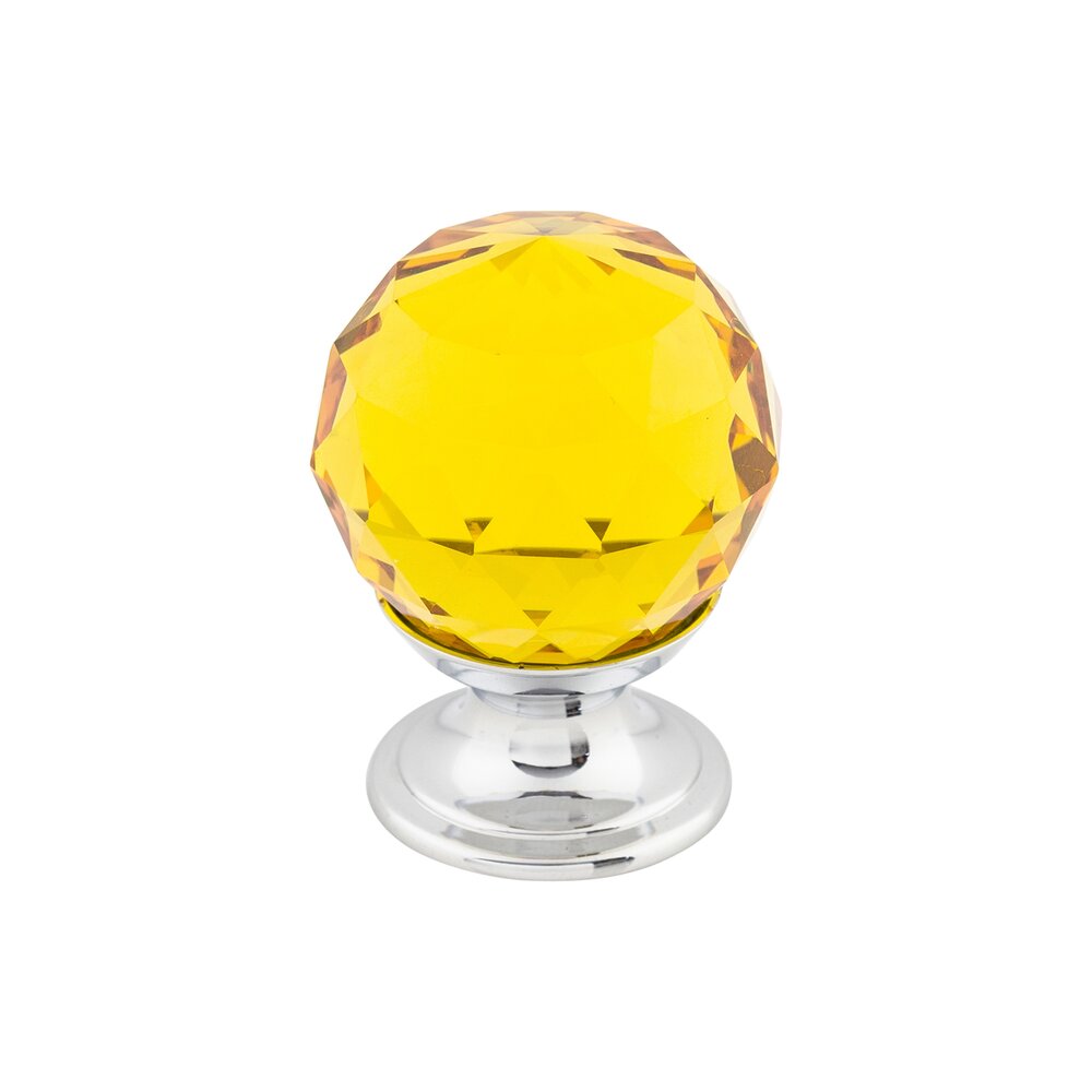 Top Knobs Amber Crystal 1 1/8" Diameter Mushroom Knob in Polished Chrome