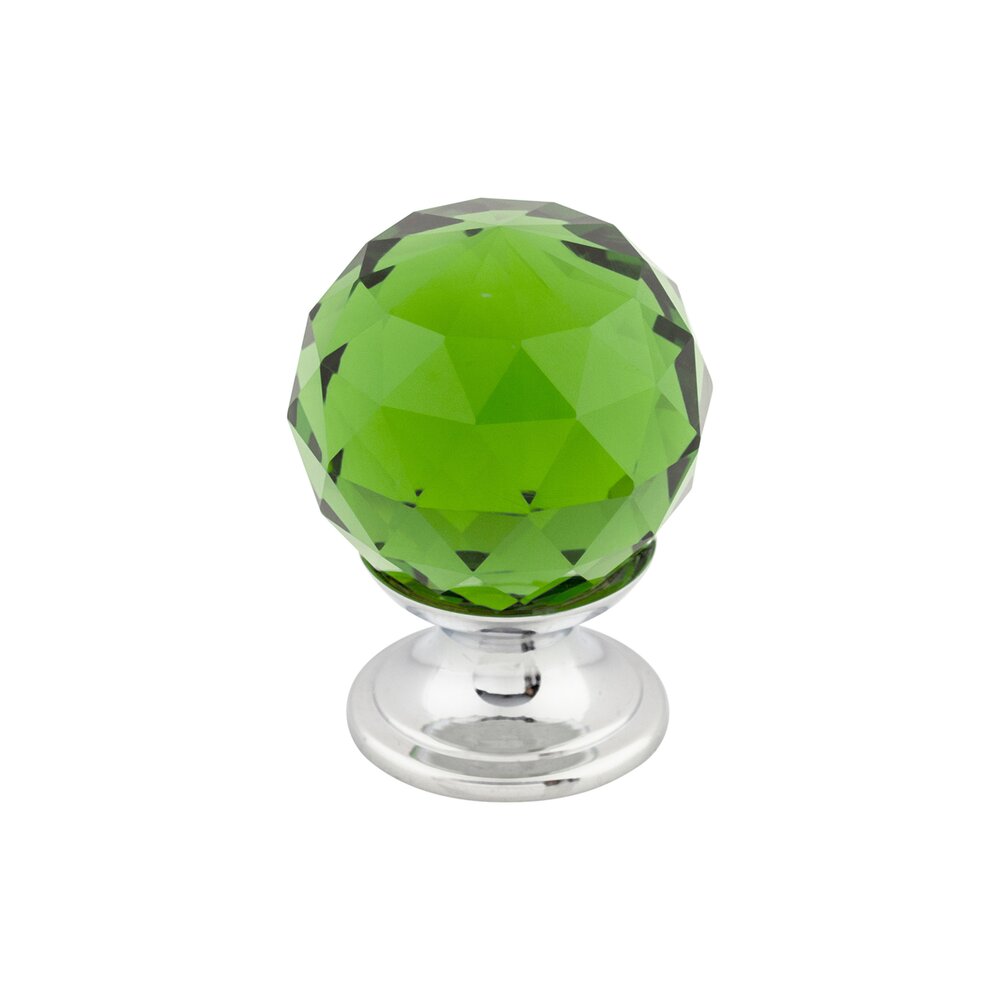 Top Knobs Green Crystal 1 1/8" Diameter Mushroom Knob in Polished Chrome