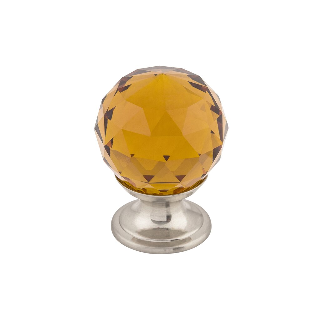 Top Knobs Wine Crystal 1 1/8" Diameter Mushroom Knob in Brushed Satin Nickel