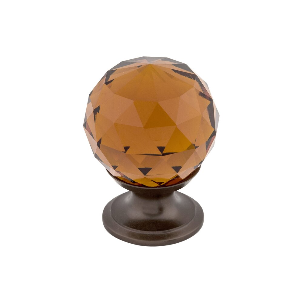 Top Knobs Wine Crystal 1 1/8" Diameter Mushroom Knob in Oil Rubbed Bronze