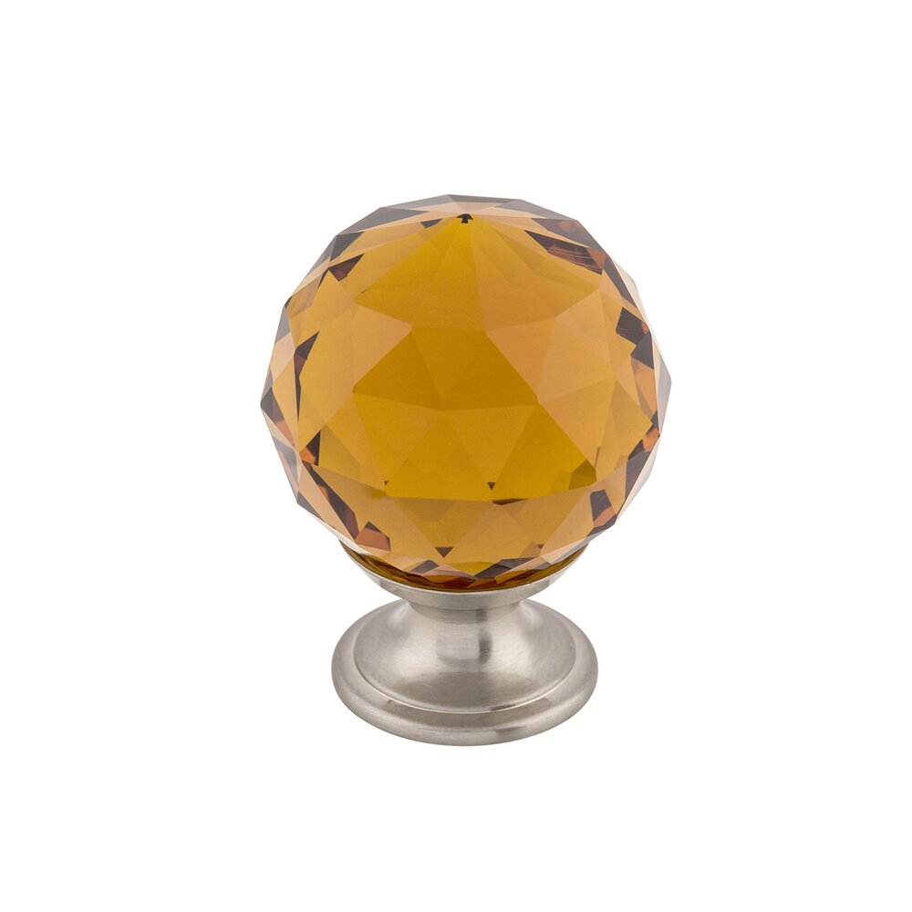 Top Knobs Wine Crystal 1 3/8" Diameter Mushroom Knob in Brushed Satin Nickel
