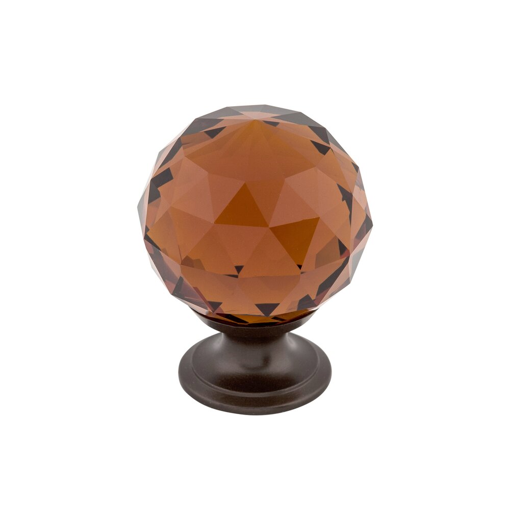 Top Knobs Wine Crystal 1 3/8" Diameter Mushroom Knob in Oil Rubbed Bronze