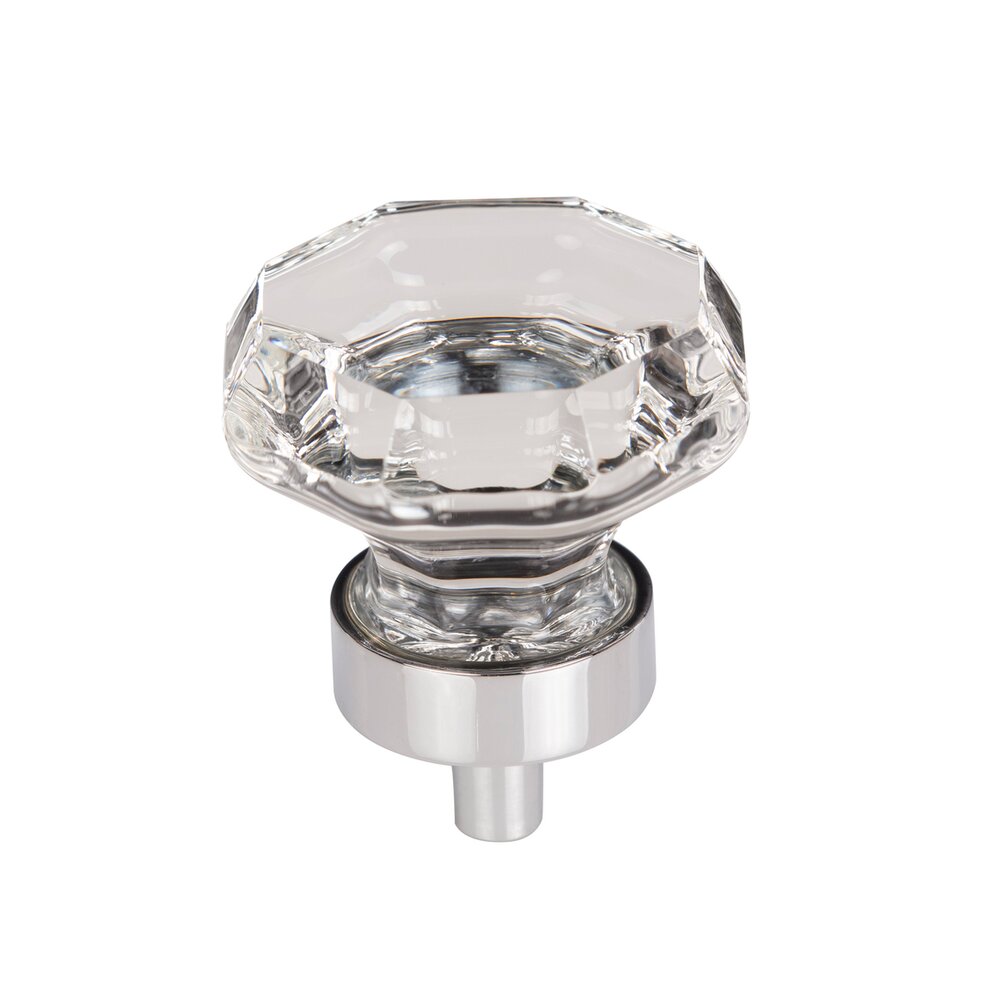 Top Knobs Clear Octagon Crystal 1 3/8" Long Geometric Knob in Polished Chrome