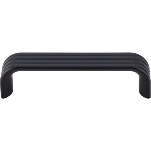 Top Knobs 3 3/4" Centers Modern Deco Pull in Flat Black