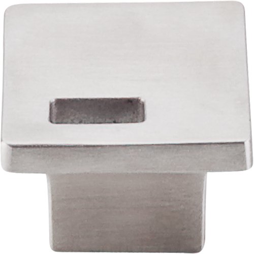 Top Knobs Modern Metro Slot 1 1/4" Long Square Knob in Brushed Stainless Steel