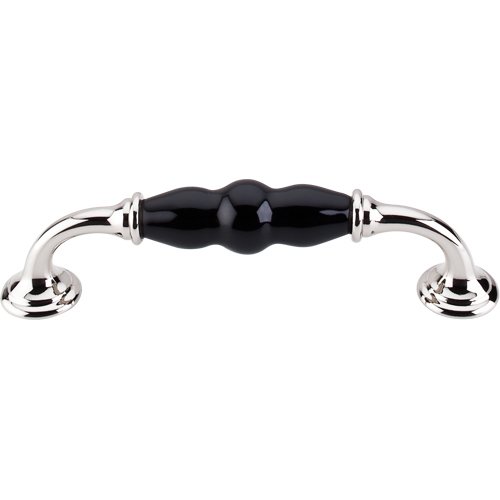 Top Knobs 5 1/16" Centers D Handle in Polished Nickel & Black