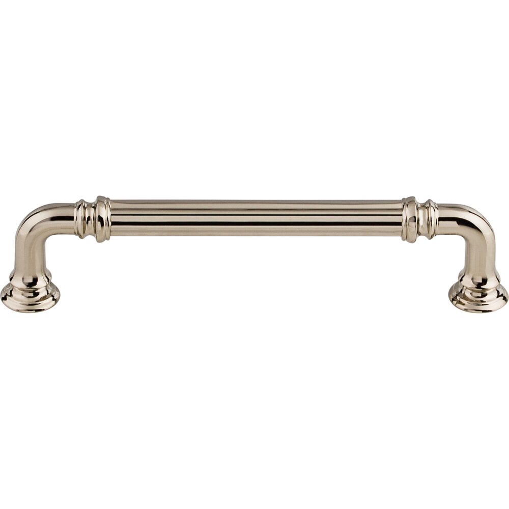 Top Knobs Reeded 5" Centers Bar Pull in Polished Nickel