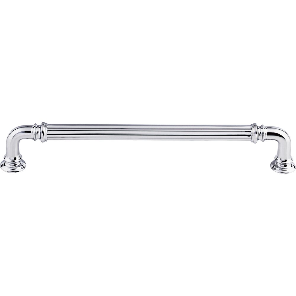 Top Knobs Reeded 7" Centers Bar Pull in Polished Chrome