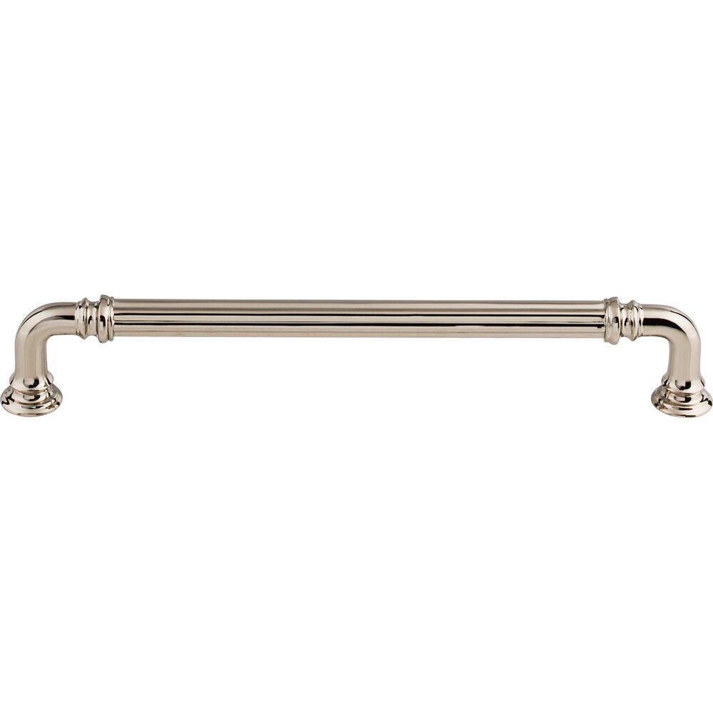 Top Knobs Reeded 7" Centers Bar Pull in Polished Nickel