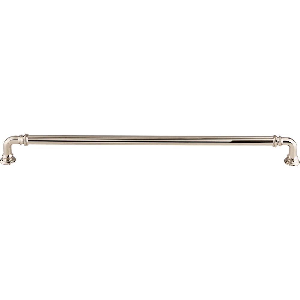 Top Knobs Reeded 12" Centers Bar Pull in Polished Nickel
