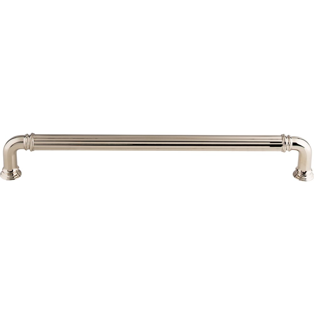 Top Knobs Reeded 12" Centers Appliance Pull in Polished Nickel