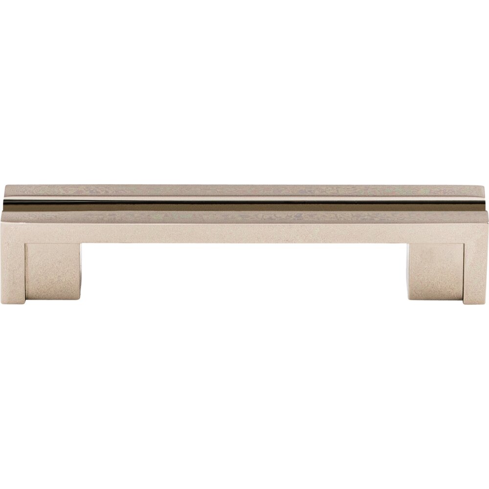 Top Knobs Flat Rail 3 1/2" Centers Bar Pull in Polished Nickel