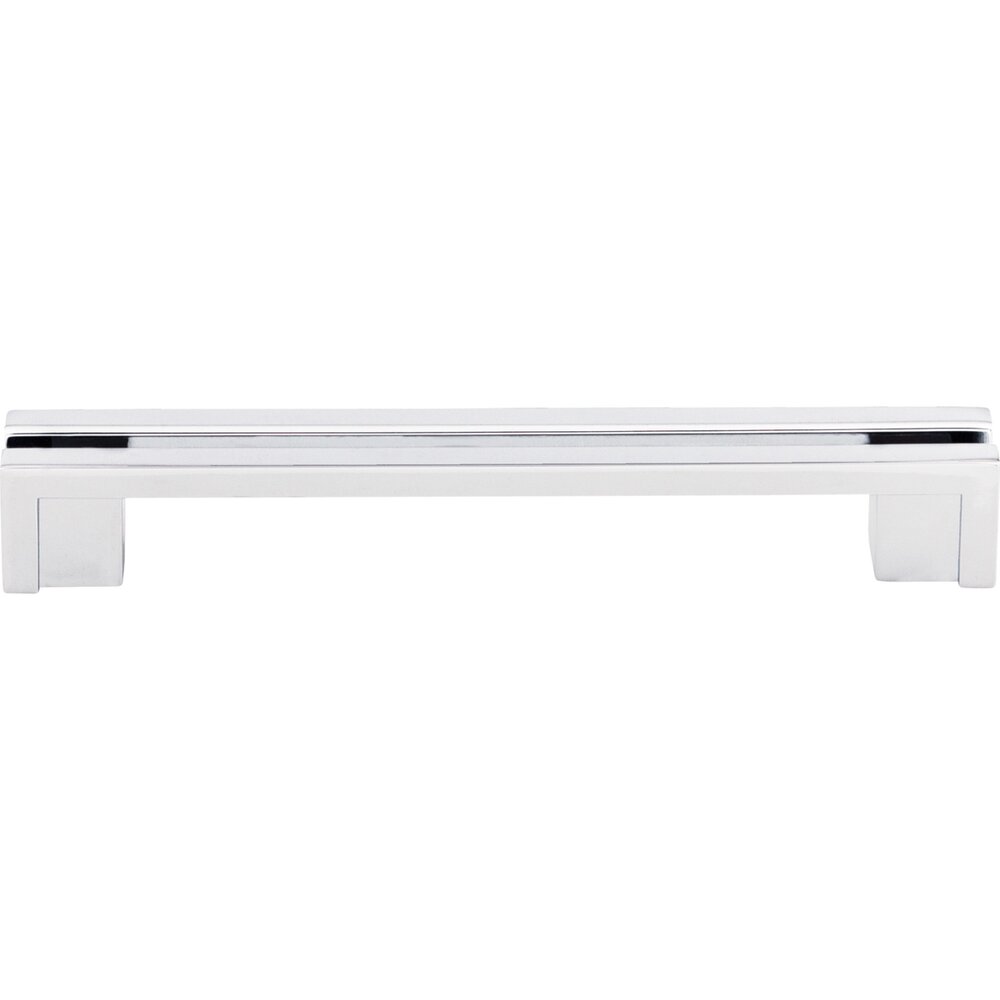 Top Knobs Flat Rail 5" Centers Bar Pull in Polished Chrome