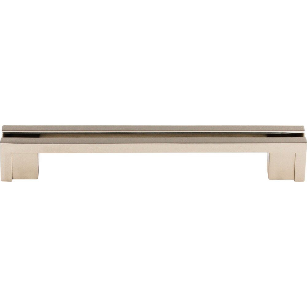 Top Knobs Flat Rail 5" Centers Bar Pull in Polished Nickel