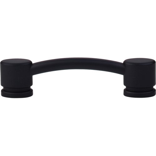 Top Knobs Oval Thin 3 3/4" Centers Bar Pull in Flat Black